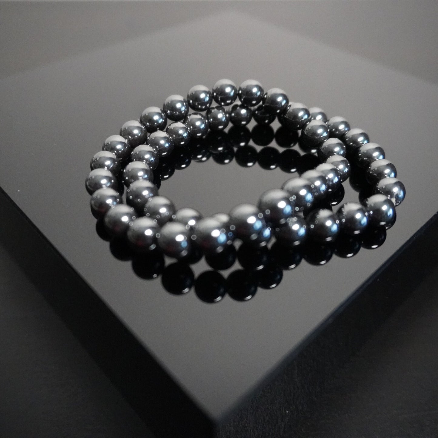 Handmade Hematite Beaded Bracelet: Elegant Gemstone Jewelry