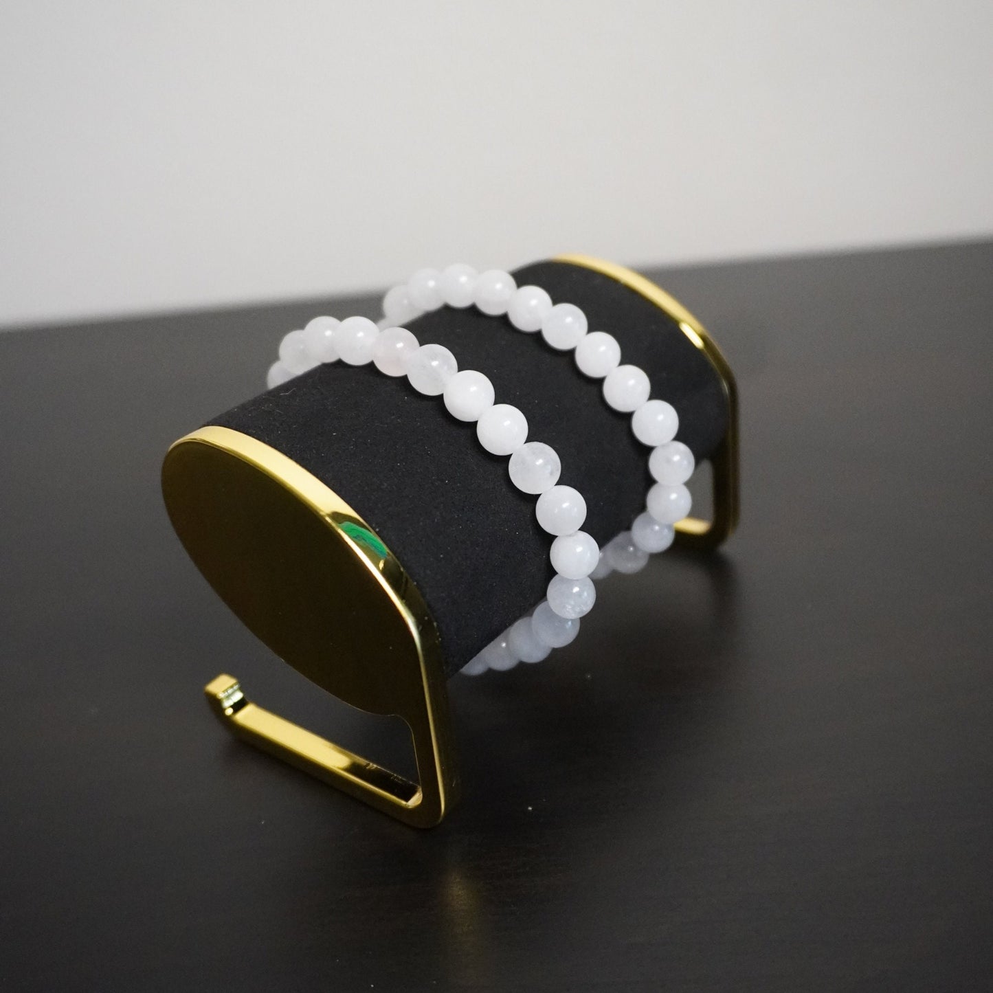 Elegant Snow Quartz Bead Bracelet - Handcrafted Energy Stone Jewelry for Serenity and Style