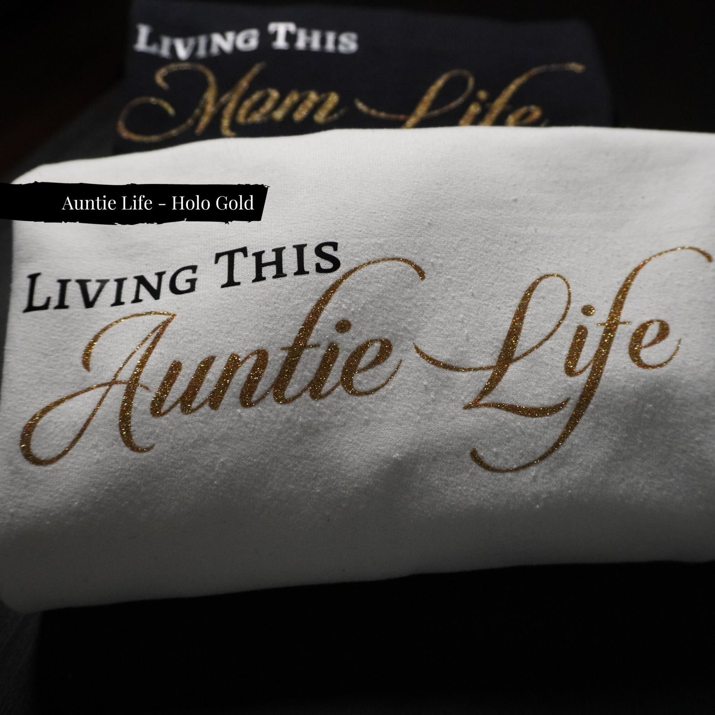 Chic Mom Sweatshirt - Comfy & Stylish Motherhood Statement Top with Gold Glitter Text
