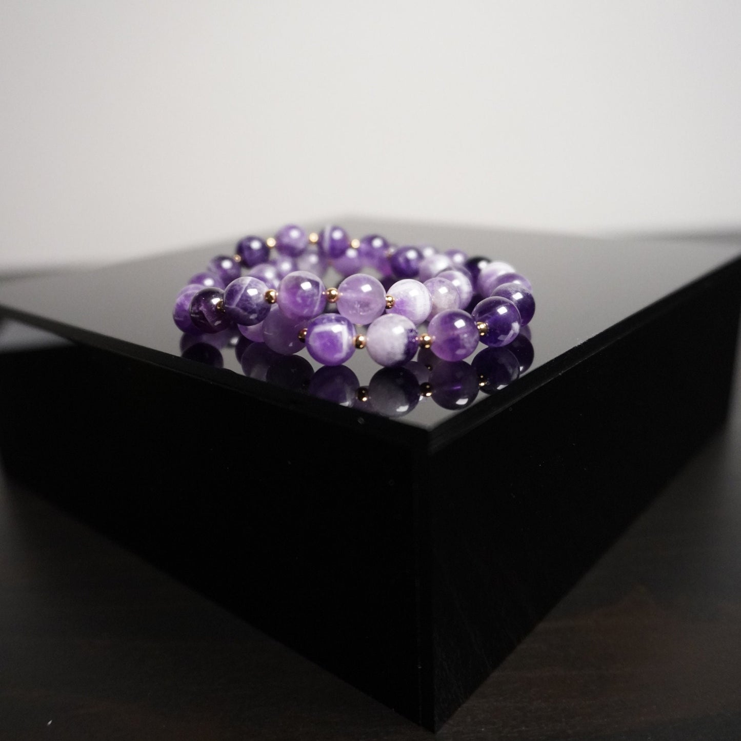 Amethyst Beaded Bracelet Set: Matching Mother Daughter Jewelry