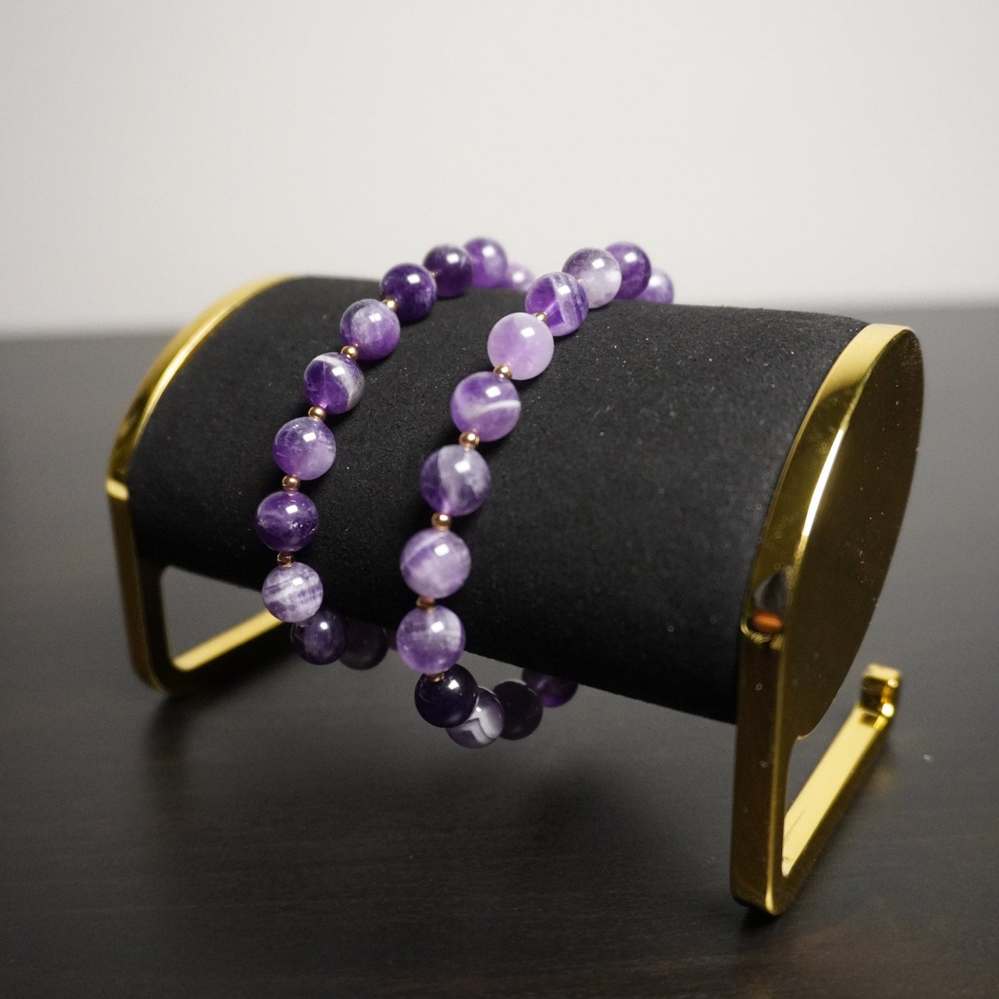 Amethyst Beaded Bracelet Set: Matching Mother Daughter Jewelry