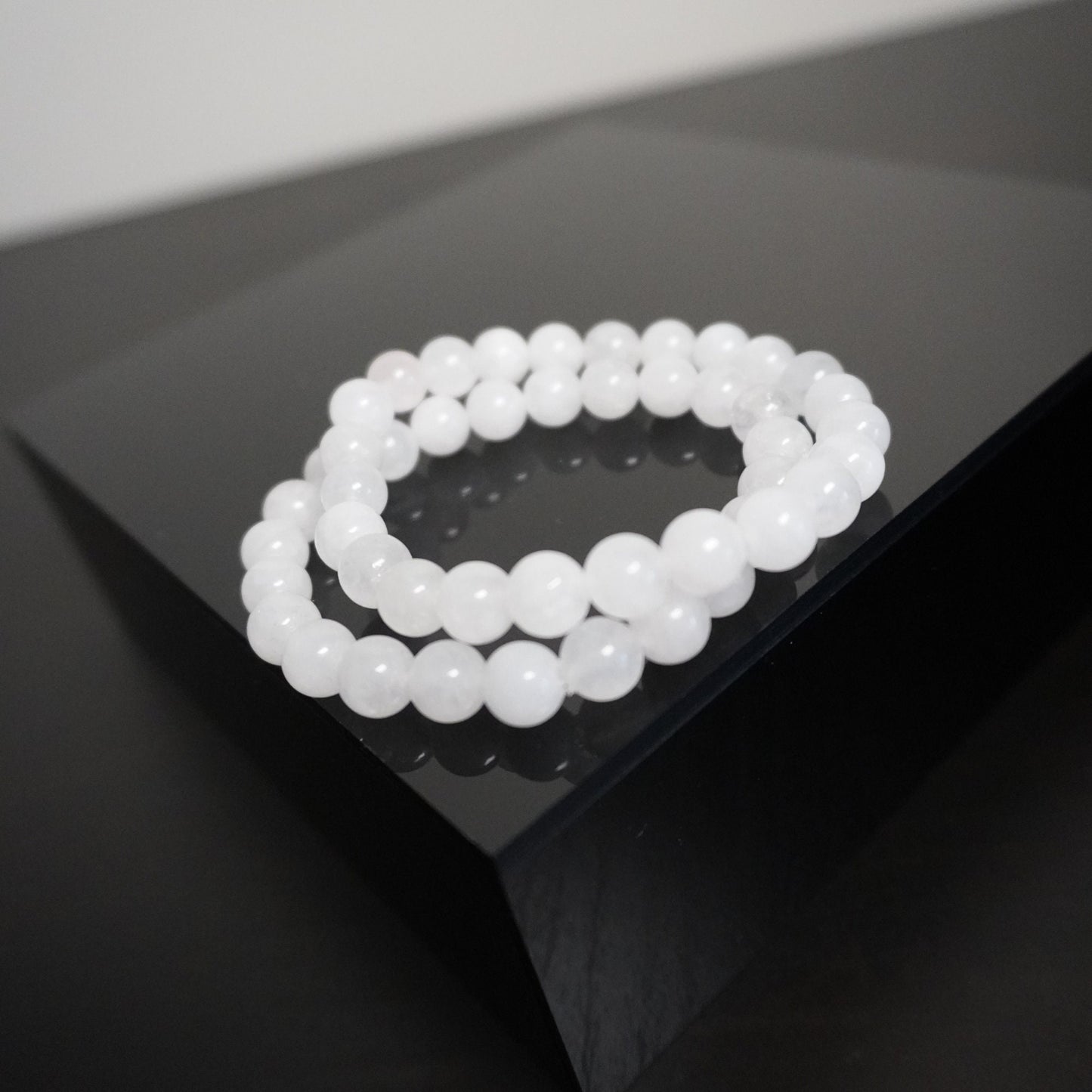 Elegant Snow Quartz Bead Bracelet - Handcrafted Energy Stone Jewelry for Serenity and Style