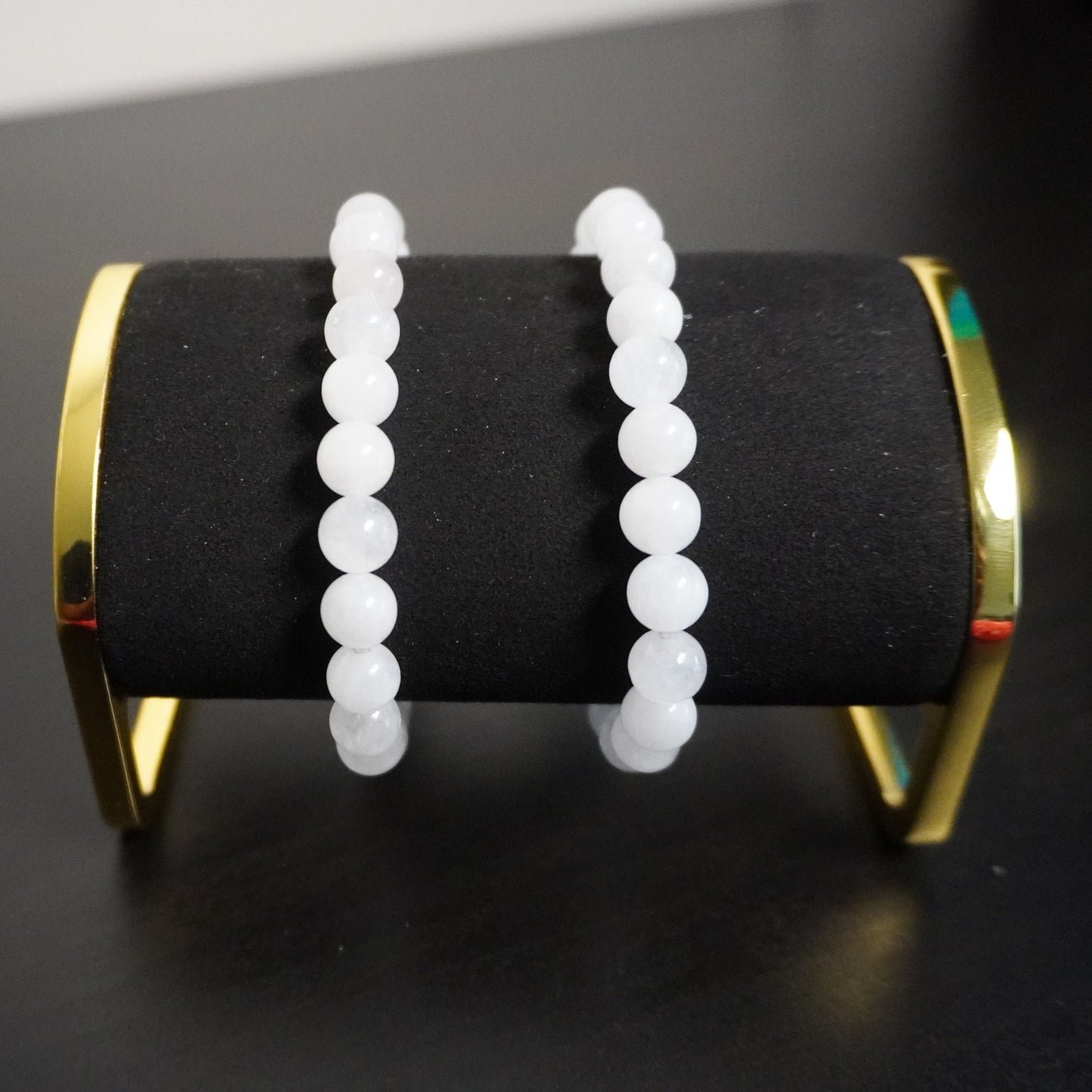Elegant Snow Quartz Bead Bracelet - Handcrafted Energy Stone Jewelry for Serenity and Style