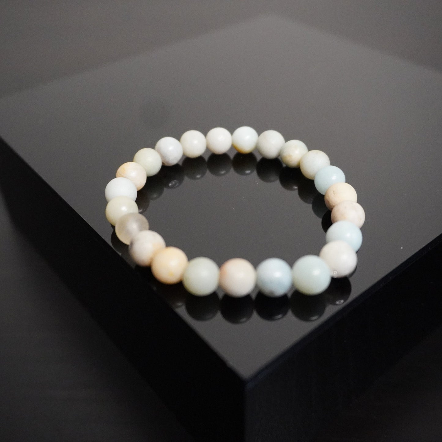 Handmade Pastel Beaded Bracelet - Elegant, Multi-colored Gemstone Stretch Jewelry for All Occasions