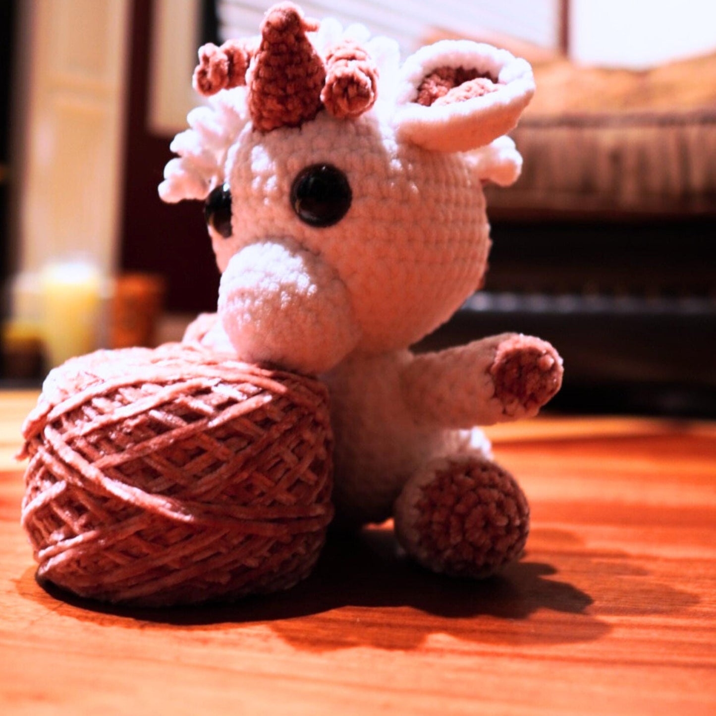 Crochet Unicorn Bear Plush Toy | Adorable Handmade Stuffed Animal for Kids' Playroom & Birthday Gift