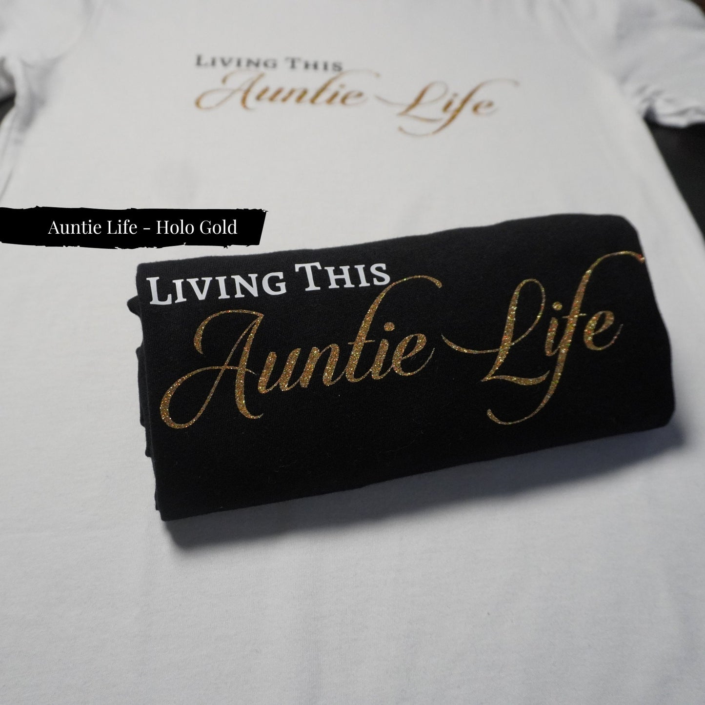 Chic Mom Life Tee: Glitter Gold Lettering, Comfy Motherhood Shirt