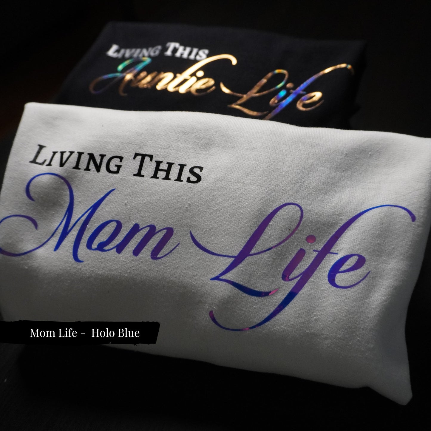 Chic Auntie Shirt - Holo Gold 'Living This Auntie Life' Sweatshirt - Cozy & Trendy Aunt Gift