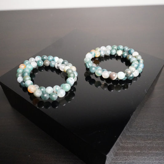 Handcrafted Mommy & Me Beaded Gemstone Bracelet Set