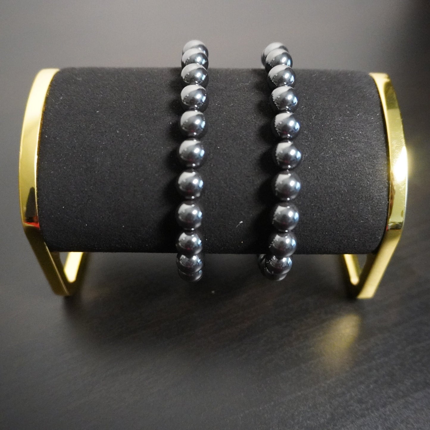 Handmade Hematite Beaded Bracelet: Elegant Gemstone Jewelry