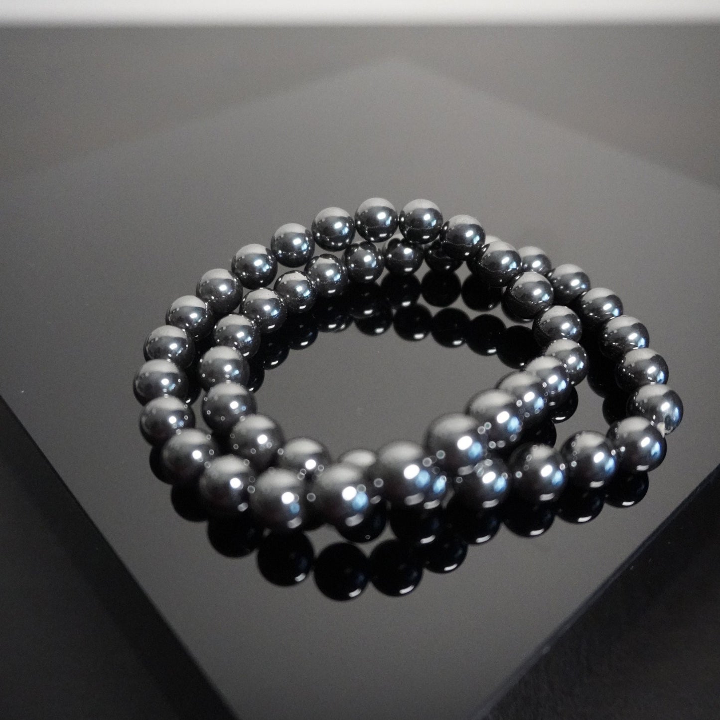 Handmade Hematite Beaded Bracelet: Elegant Gemstone Jewelry