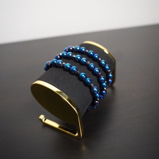Blue Glass Beaded Bracelet: Elegant Everyday Jewelry