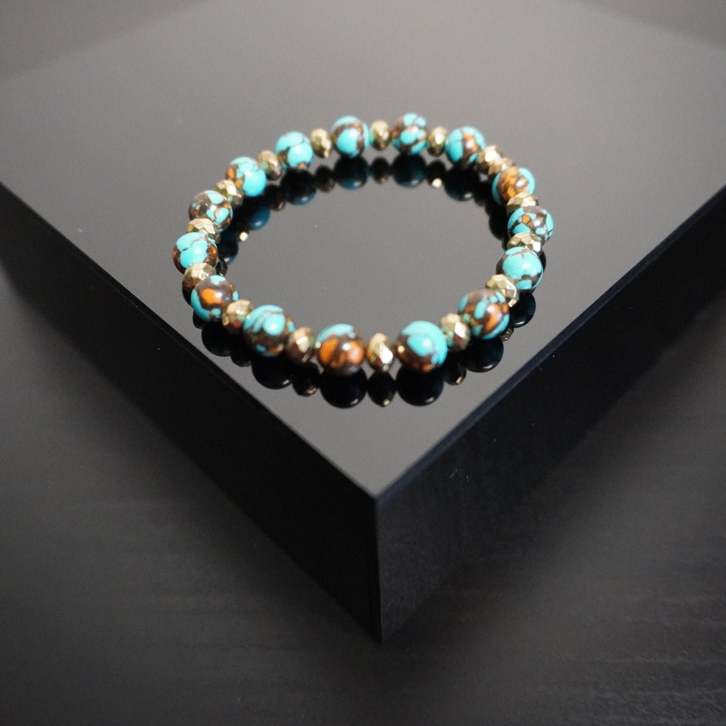 Handcrafted Turquoise Glass Beaded Bracelet - Wrist Accessory