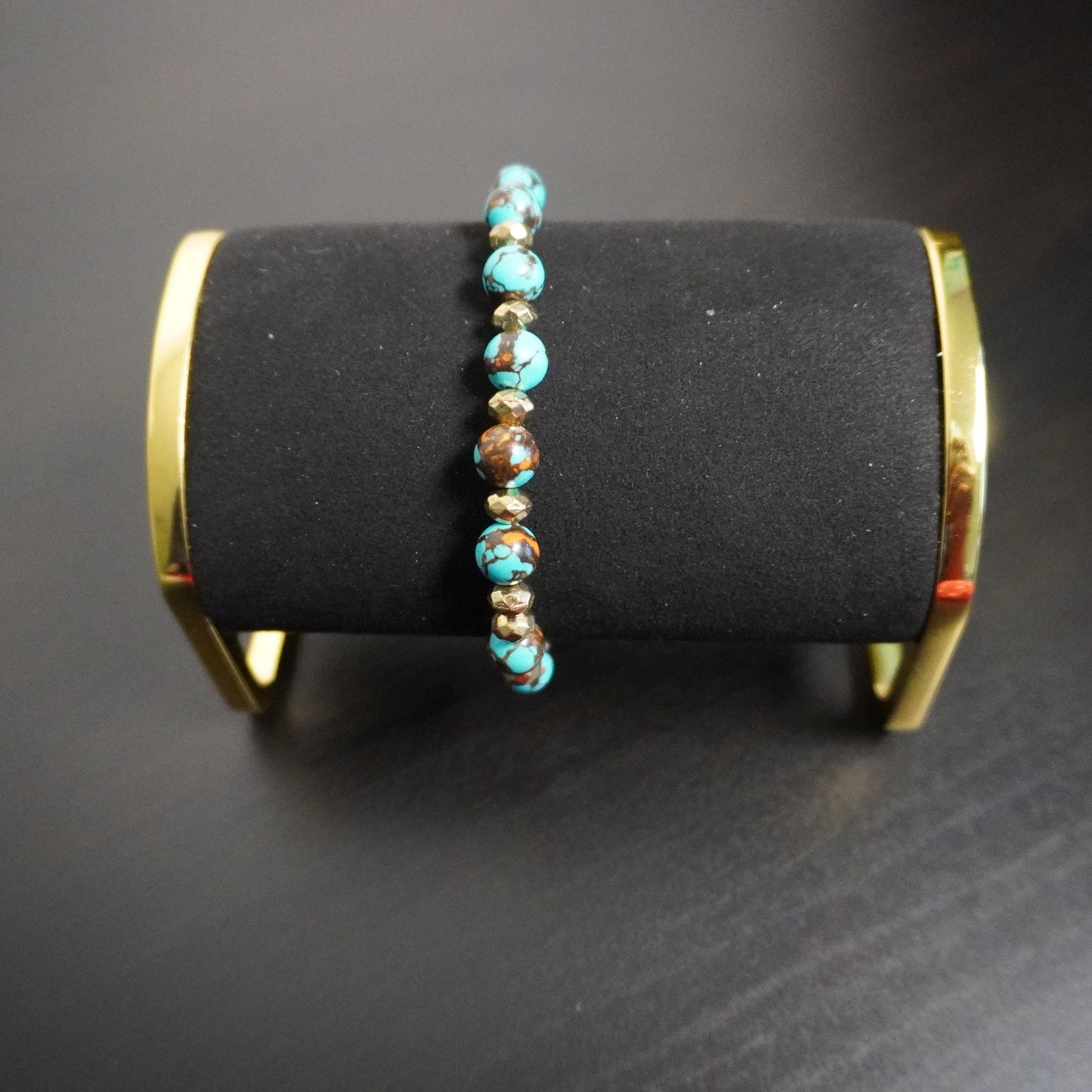 Handcrafted Turquoise Glass Beaded Bracelet - Wrist Accessory