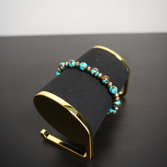 Handcrafted Turquoise Glass Beaded Bracelet - Wrist Accessory