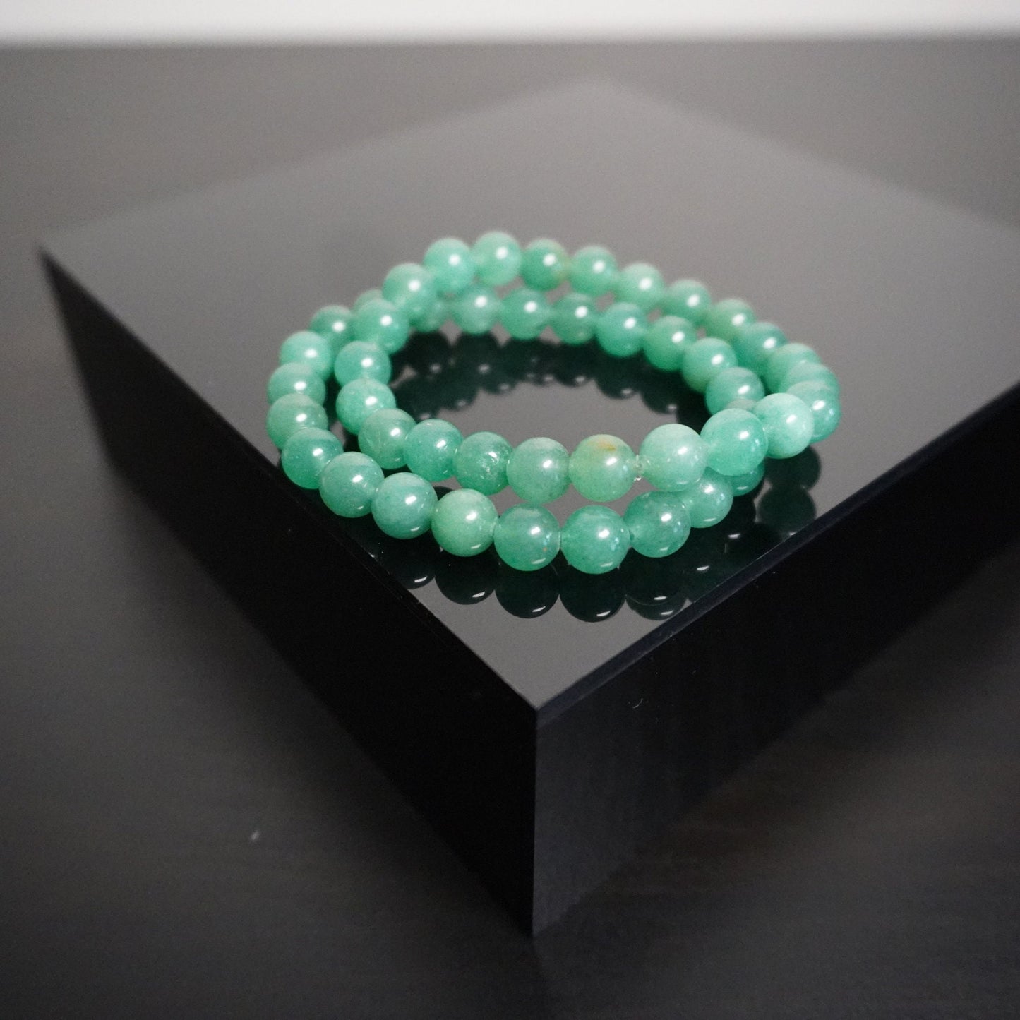 Handmade Green Aventurine Beaded Stretch Bracelet