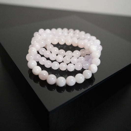 Handcrafted Rose Quartz Beaded Bracelet: Love Stone Stretch Jewelry