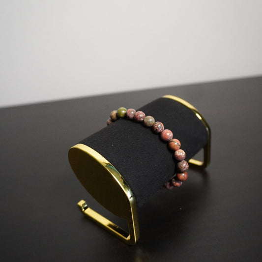 Bohemian Pink Beaded Stretch Bracelet - Handcrafted Artisan Gemstone Jewelry for Women