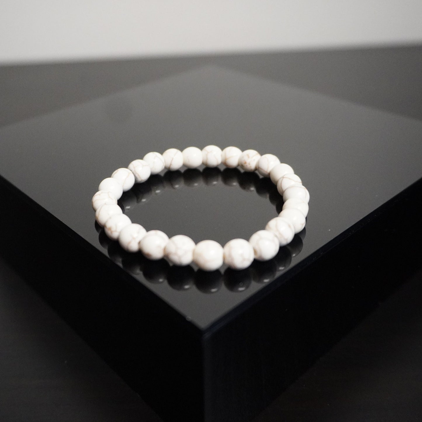 Handmade White Beaded Bracelet with Gold Accents - Elegant Chic Jewelry