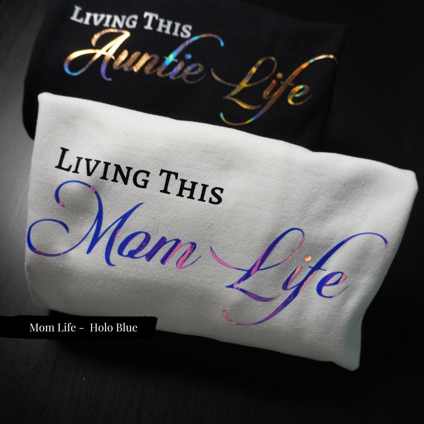 Chic Auntie Shirt - Holo Gold 'Living This Auntie Life' Sweatshirt - Cozy & Trendy Aunt Gift