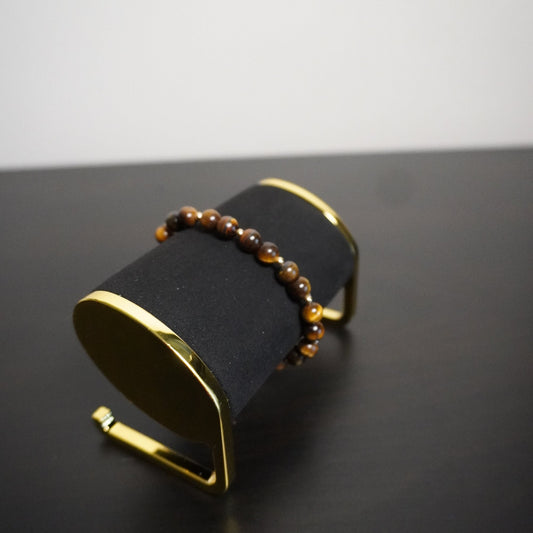 Fashionable Gemstone - Handcrafted Tiger's Eye Bracelet with Gold Filled Beads - Elegant Gemstone Jewelry