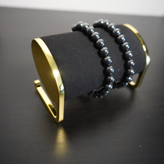Handmade Hematite Beaded Bracelet: Elegant Gemstone Jewelry