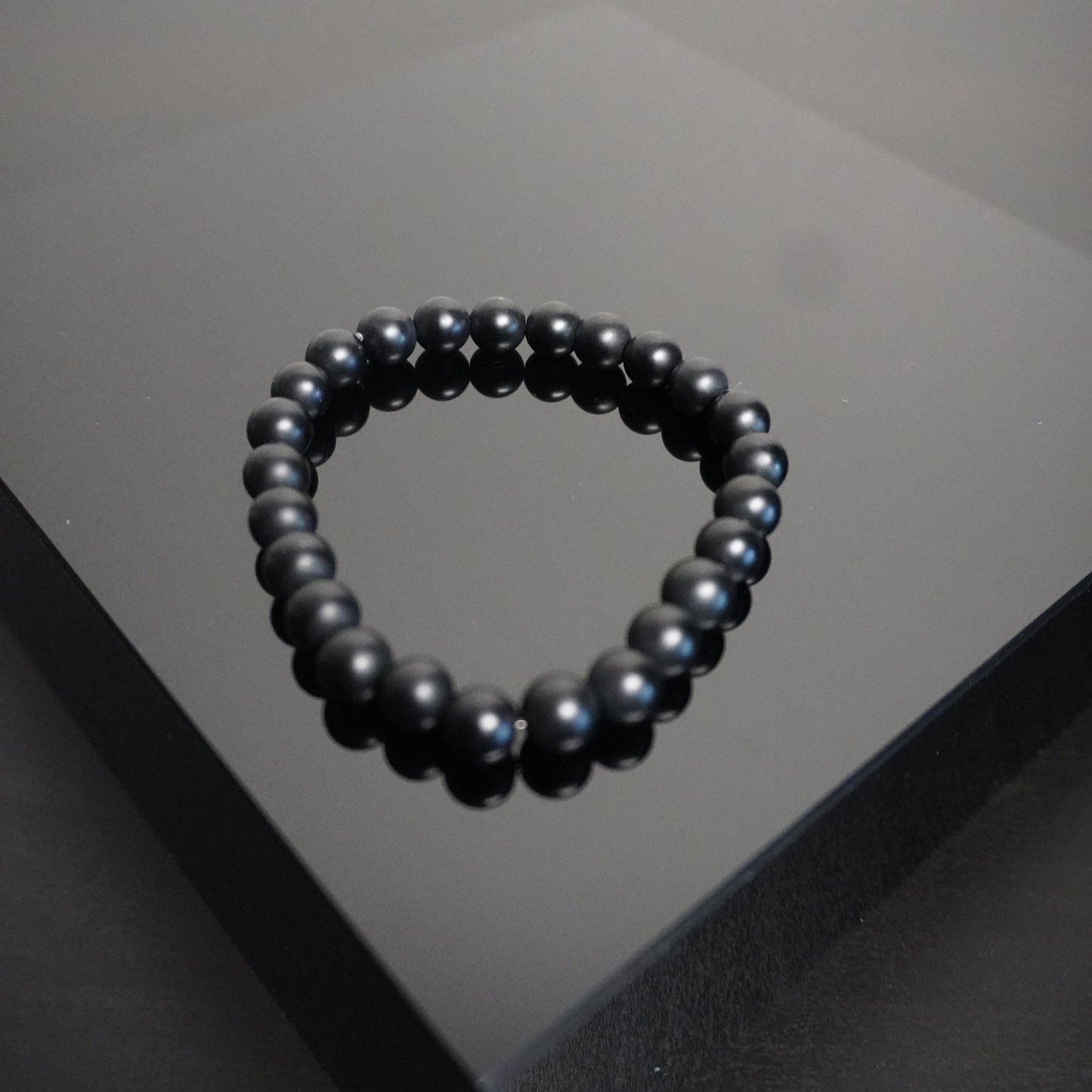 Handcrafted Matte Black Onyx Bracelet - Elegant Beaded Accessory for All Occasions