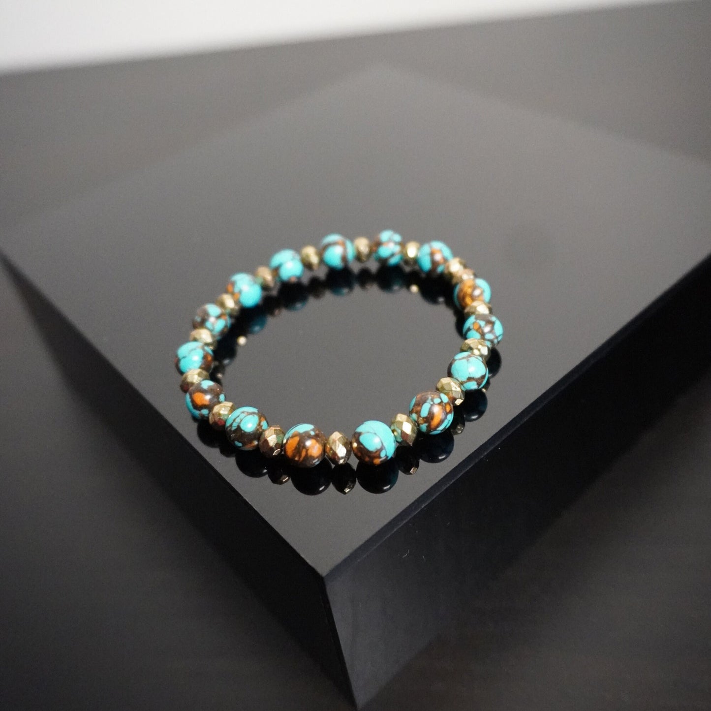 Handcrafted Turquoise Glass Beaded Bracelet - Wrist Accessory