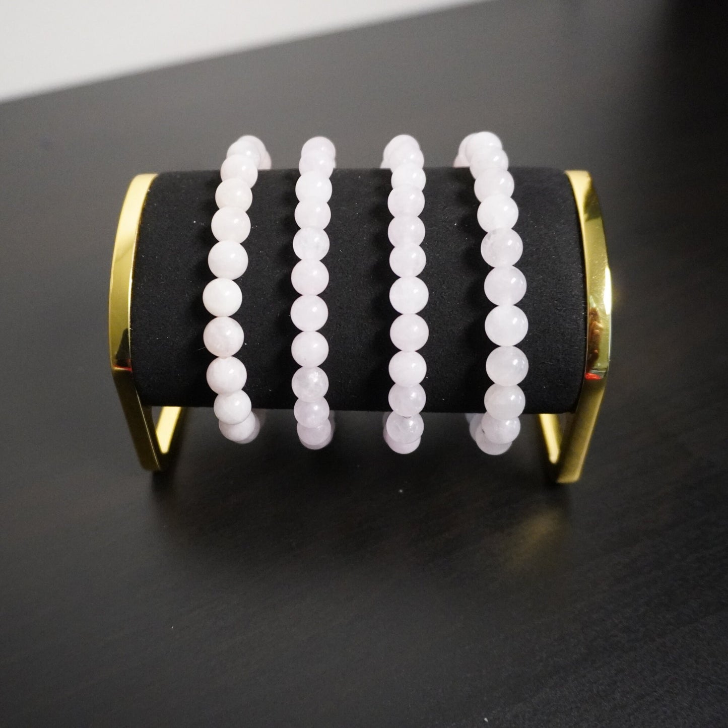 Handcrafted Rose Quartz Beaded Bracelet: Love Stone Stretch Jewelry
