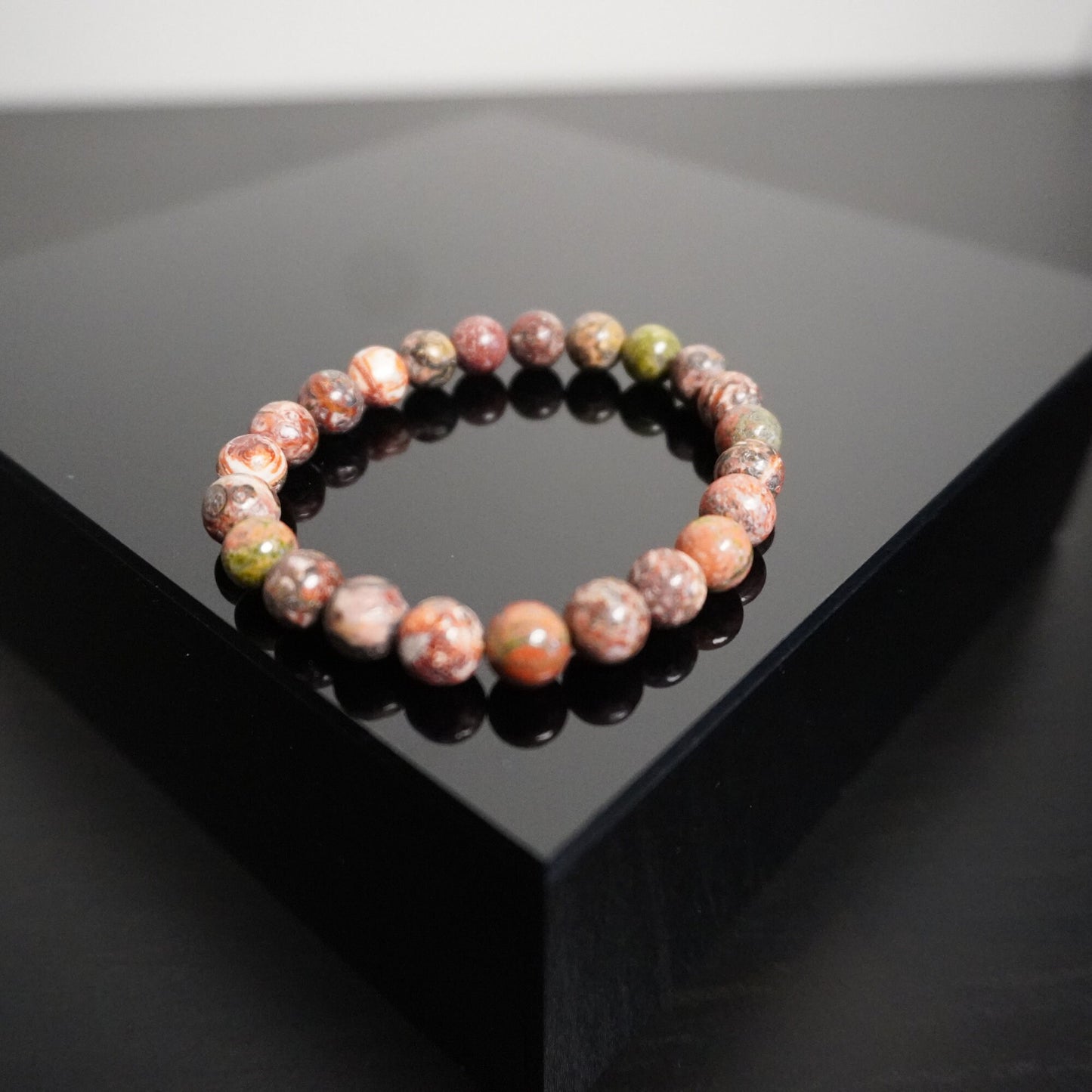 Bohemian Pink Beaded Stretch Bracelet - Handcrafted Artisan Gemstone Jewelry for Women